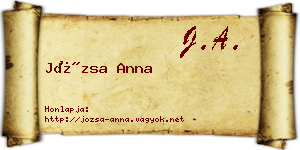 Józsa Anna névjegykártya