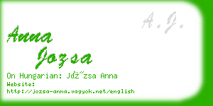 anna jozsa business card